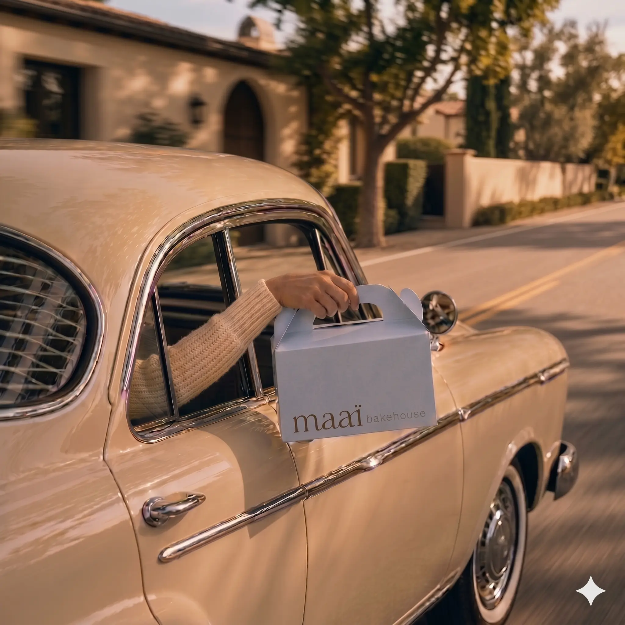 A maaï box being handed through a car window